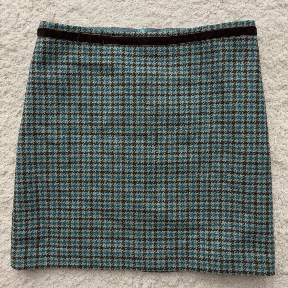 Banana Republic Mini Skirt Size4 Minirock Houndstooth Wool‎ Preppy Twee St Patty